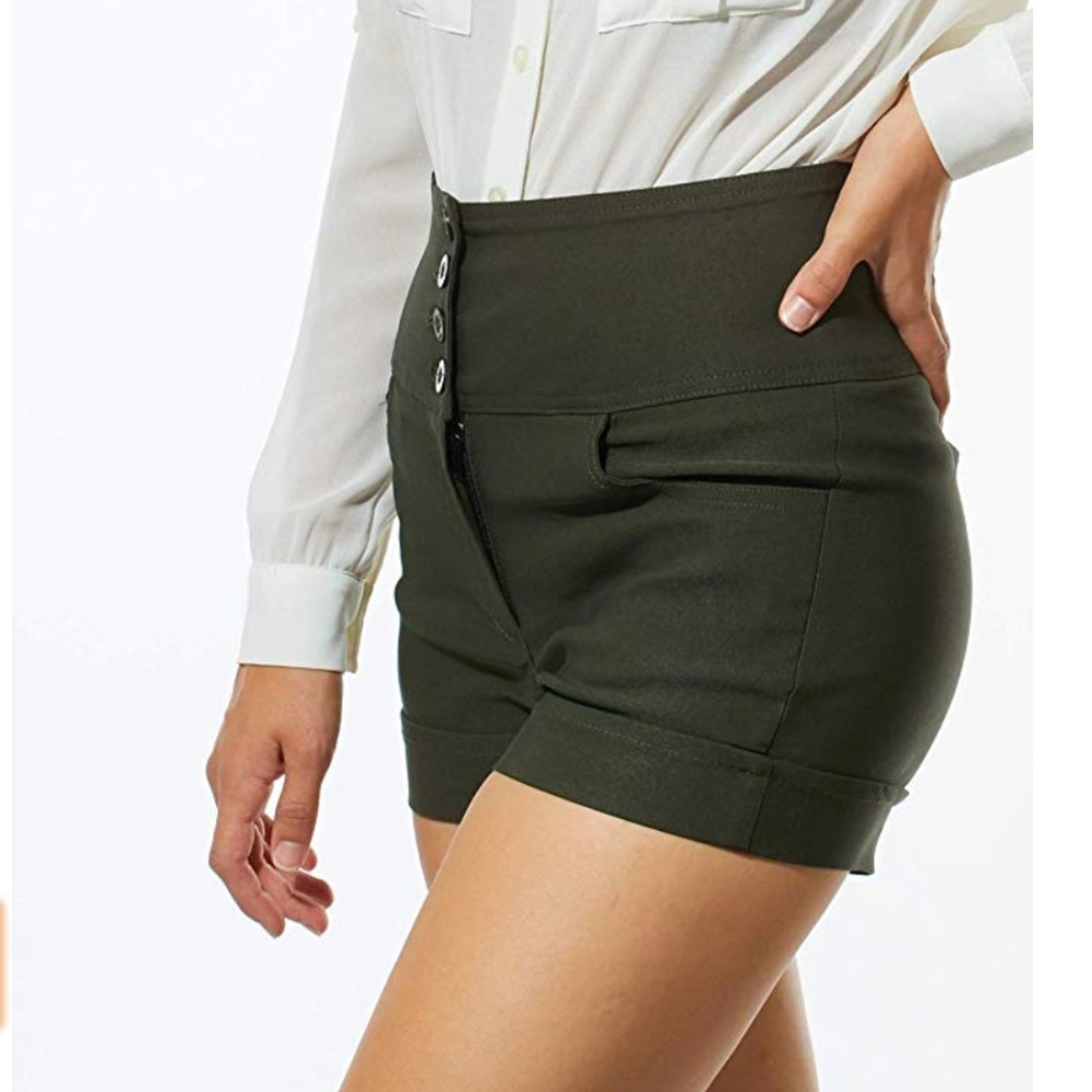 BLUE high-waisted shorts